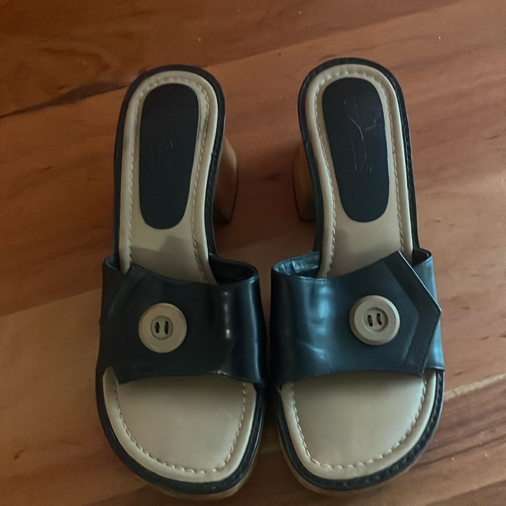 Chocolate brown clog sandals